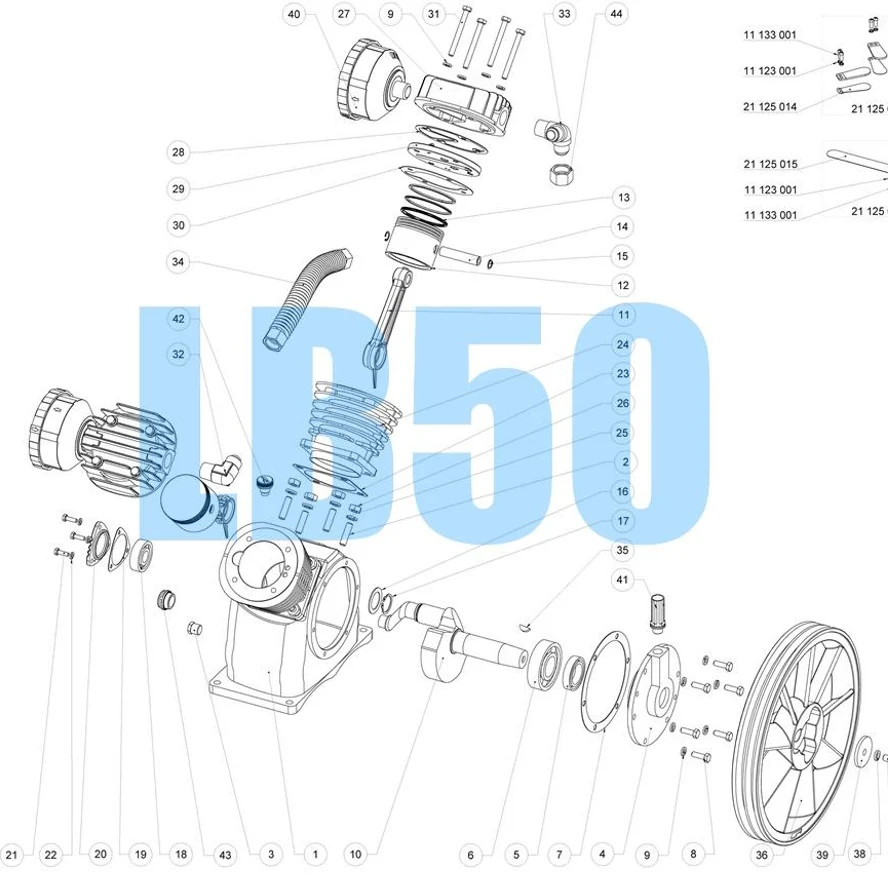 Запчасти для компрессора LB50 Remeza Aircast купить в Москве