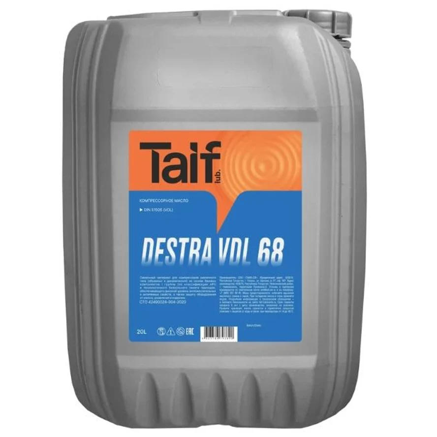 Масло компрессорное Taif destra VDL 68 20 л
